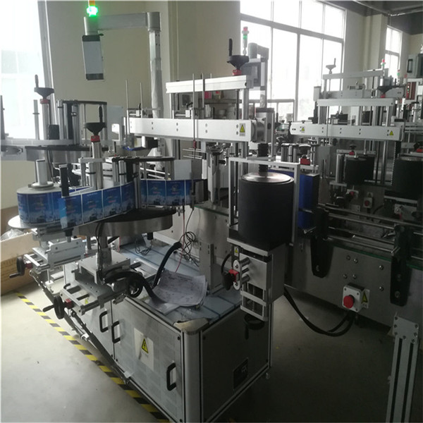 Машина за етикетиране на самозалепващи стикери Машина залепва 3 етикета върху една бутилка